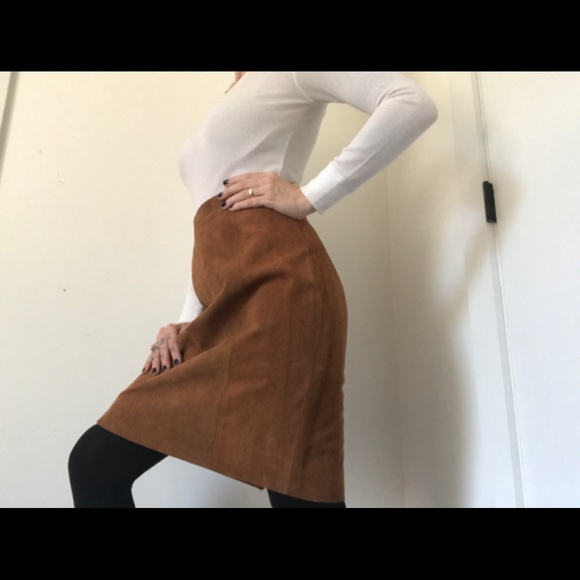Lisa Cohen For Phoenix Vintage Suede Leather Skirt - Picture 2 of 16